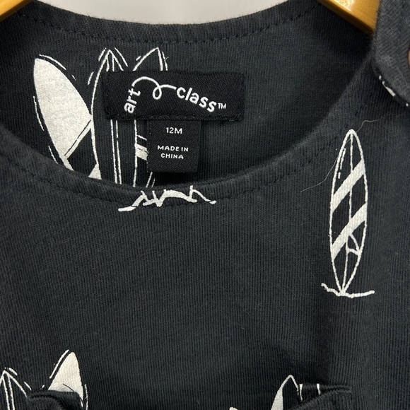 Black Surfboard Print Baby Romper - Picture 5 of 6